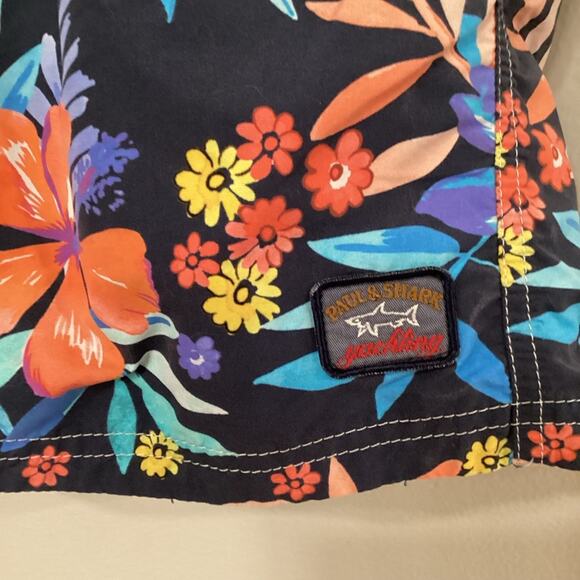 Paul & Shark Yachting Hawaiian Print XL Swim Trunks - Picture 3 of 6